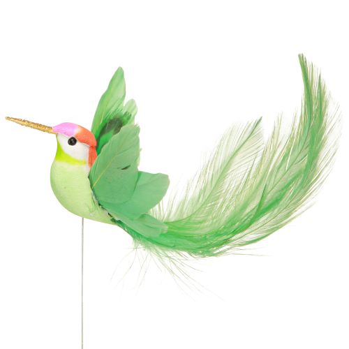 Artikel Hummingbird dekoration på pind turkis bordeaux 13-15cmx9-10cm 6 stk.