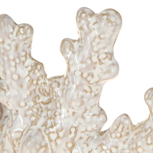 Artikel Koraldekoration keramik maritim borddekoration beige H14,5cm