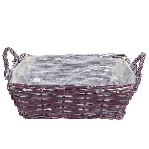 Floristik24 Firkantet kurv 29cm x 23cm H10cm mørk lilla