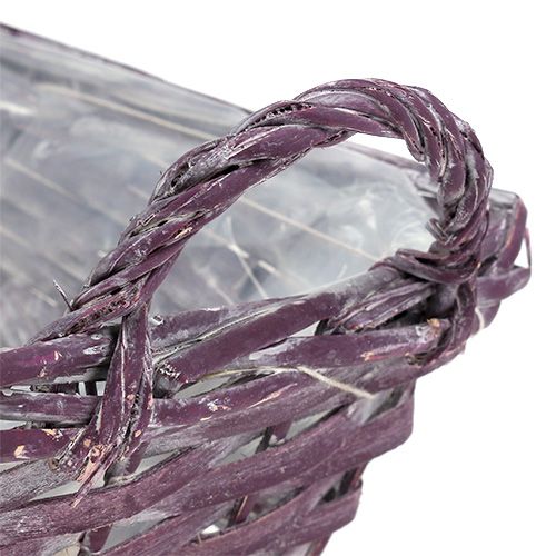 Floristik24 Indkøbskurv kvadrat mørk lilla 25 cm x 18 cm H10cm