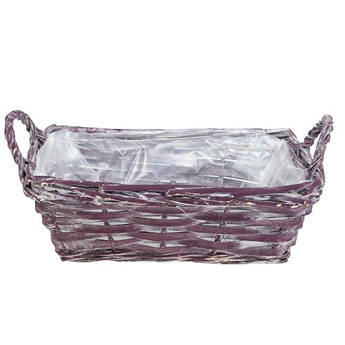 Floristik24 Indkøbskurv kvadrat mørk lilla 25 cm x 18 cm H10cm