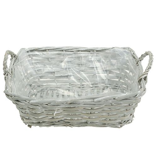 Floristik24 Firkantet kurv grå 29cm x 23cm H10cm 1p