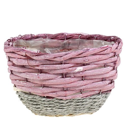 Floristik24 Kurve rundt sæt af 3 Ø14cm - 24cm pink, natur
