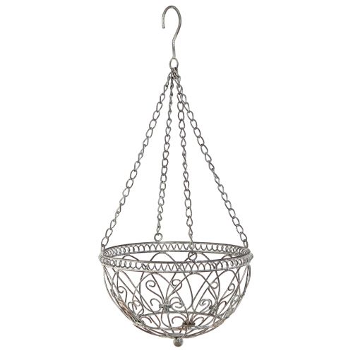 Floristik24 Hængekurv metal blomsterkurv antik look Ø25cm H56cm