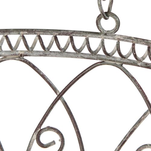 Floristik24 Hængekurv metal blomsterkurv antik look Ø25cm H56cm