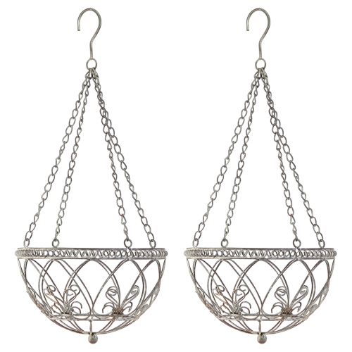 Floristik24 Hængekurv metal blomsterkurv antik look Ø25cm H56cm