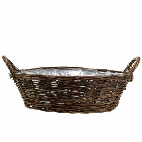 Floristik24 Stor kurv med hanke planter pil brun Ø40cm H13cm