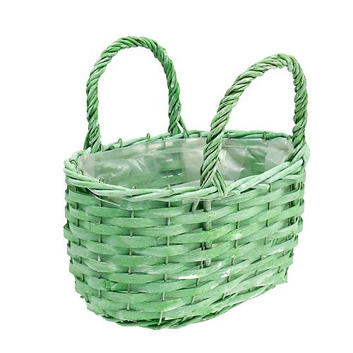 Floristik24 Plantekurv oval grøn 25cm x 17cm H14.5cm