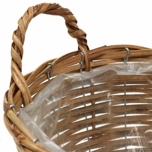 Floristik24 Flettet kurv med hanke Ø30cm højde 22cm til udplantning