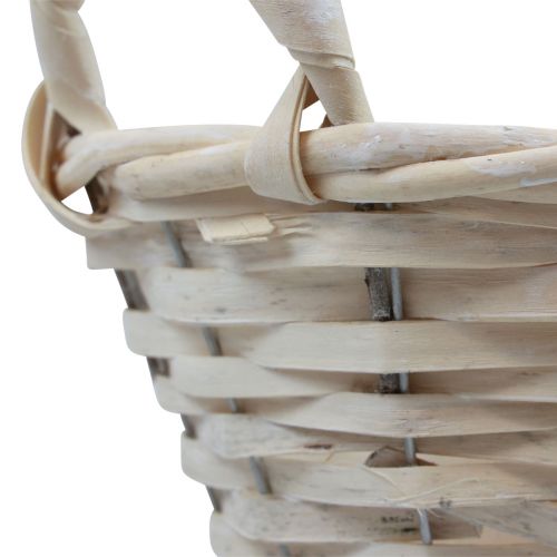Artikel Kurv med hanke Chipkurv plantekurv hvide Ø18cm H12cm