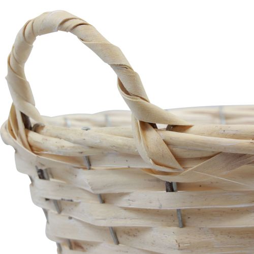 Artikel Kurv med hanke Chipkurv plantekurv hvide Ø30cm H14cm