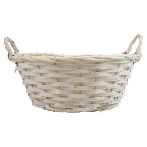 Artikel Kurv med hanke Chipkurv plantekurv hvide Ø35cm H15cm