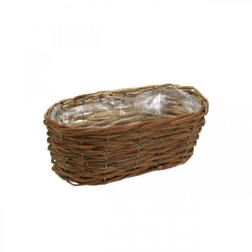 Floristik24 Blomsterkurv, kurv til udplantning, blomsterdekoration natur L31cm H11,5cm