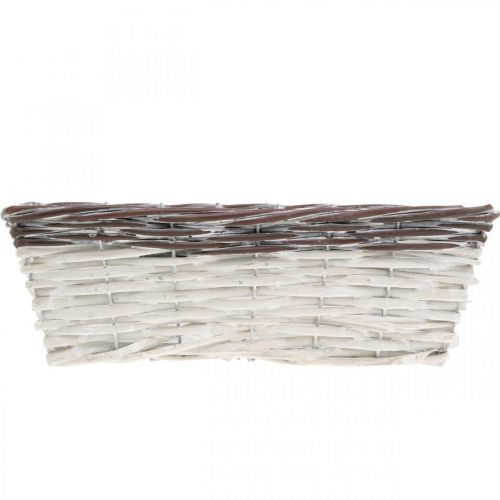 Floristik24 Dekorativ kurv hvid, brun plantepotte tofarvet 32×13,5×9,5cm