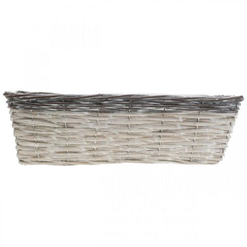 Artikel Vævet kurv Hvid, Brun Plantekurv 41×17×12,5cm