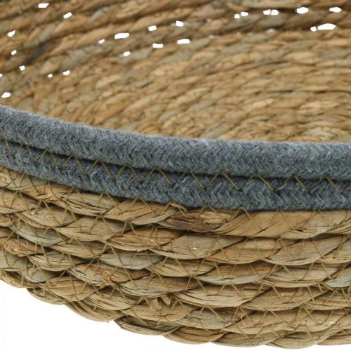 Artikel Kurvebakke rund, naturlig planteskål, dekorativ bakke flettet natur Ø33/30/25cm H8/7cm sæt med 3 stk.