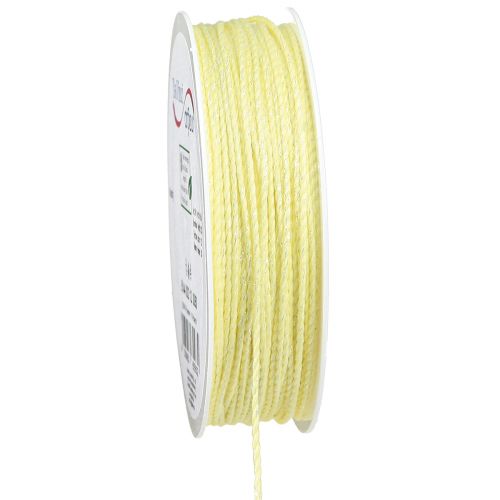 Floristik24 Snor gul med glimmer dekorativ ledning iriserende 15mm 50m