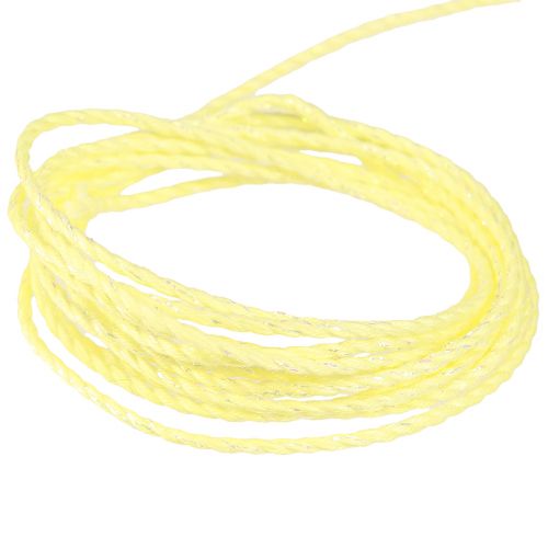 Artikel Snor gul med glimmer dekorativ ledning iriserende 15mm 50m