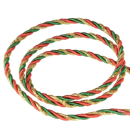 Artikel Snor rød grøn guld dekorativ snor tricolor snorbånd 3mm 25m