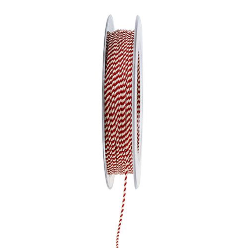 Floristik24 Snor rød-hvid 1mm 25m