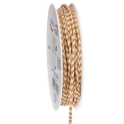 Gavebånd, tofarvet snor, 3 mm, 20 m