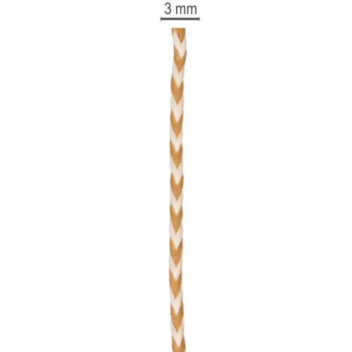 Gavebånd, tofarvet snor, 3 mm, 20 m | Floristik24.dk