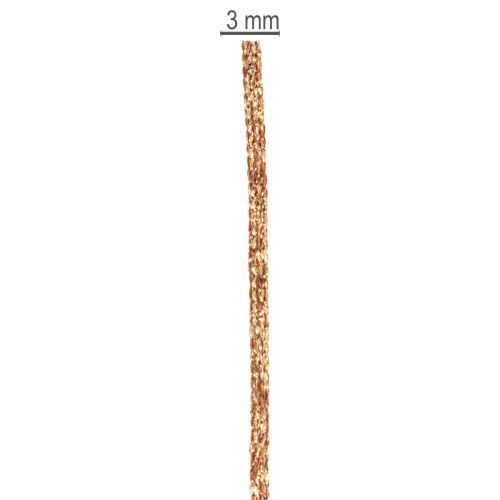 Skinnende dekorativ snor på rulle til hobbyarbejde og dekoration, 3 mm tyk, 20 m lang | Floristik24.dk