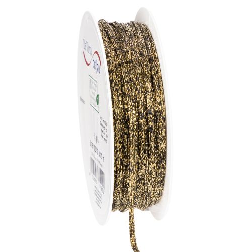 Skinnende snor til gaveindpakning og dekoration, 3 mm, 20 m