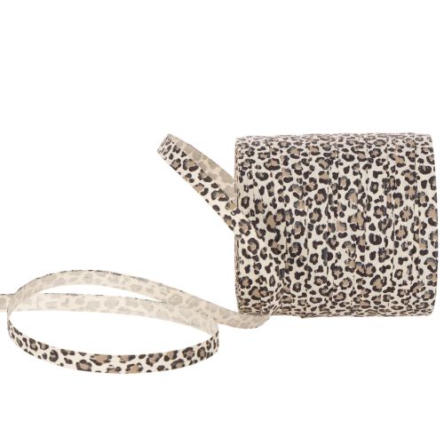 Gavebånd leopardprint til kreativ dekoration, krøllebånd 10mm 100m