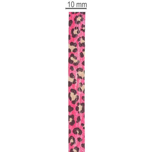 Dekorativt bånd, leopardprint, lyserødt, krøllebånd til gaveindpakning og kreative aktiviteter, 10 mm, 100 m | Floristik24.dk