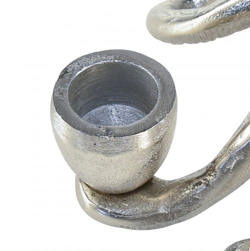 Floristik24 Maritim dekorativ lysestage blæksprutte metal sølv Ø14cm H9cm