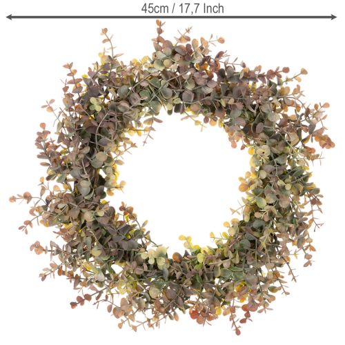 Kunstig eukalyptuskrans, efterårsdekoration, rund, 45 cm | Floristik24.dk