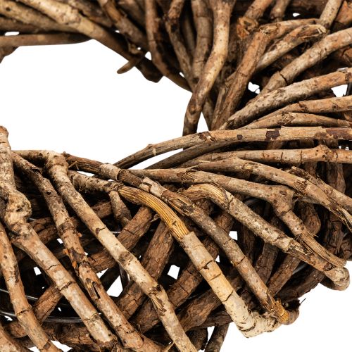 Krans lavet af naturlige kviste, rund rattankrans til hobbybrug, 35 cm | Floristik24.dk