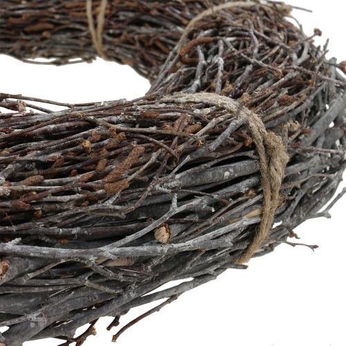 Floristik24 Krans af børstetræ Ø49cm vasket hvid