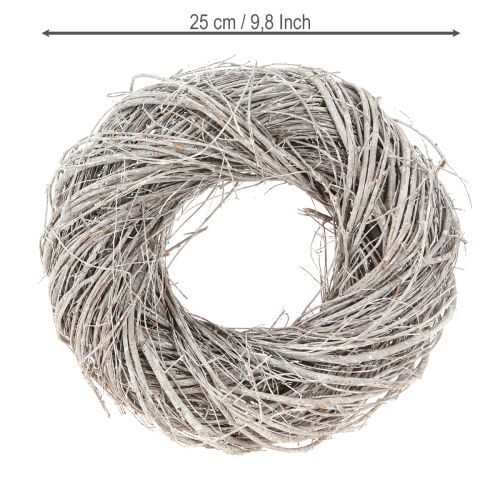 Artikel Krans Elm Hvid Dekorativ Krans Hvidkalket Naturkrans Ø25cm