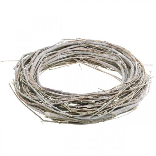 Artikel Pilekrans Willow deco krans natur hvidvasket Ø40cm