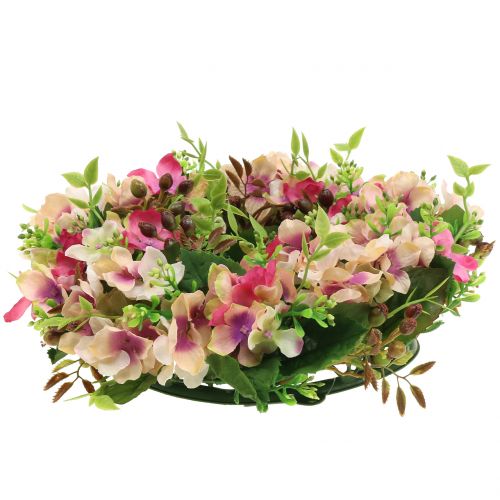 Floristik24 Blomsterkrans med hortensia og bær pink Ø30cm