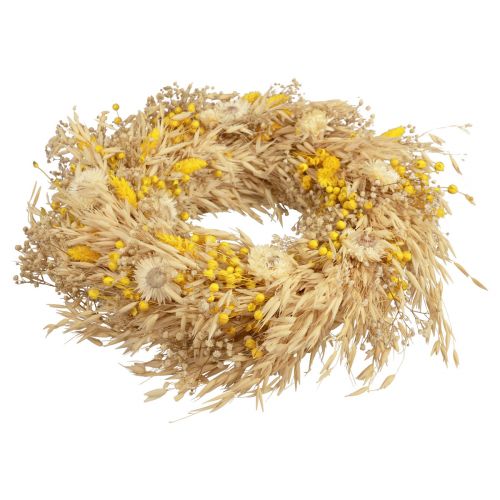 Artikel Dekorativ krans havrekrans naturlig krans stråblomster gul Ø29cm