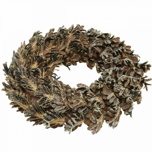 Artikel Dekorative kransekegler Julekrans brun, glitter Ø30cm