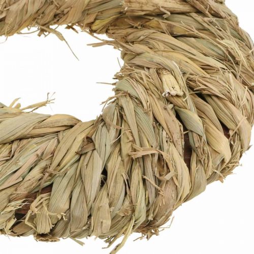 Halmkrans flettet Ø19cm mini deco krans naturlig dørkrans