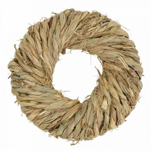 Halmkrans flettet Ø19cm mini deco krans naturlig dørkrans