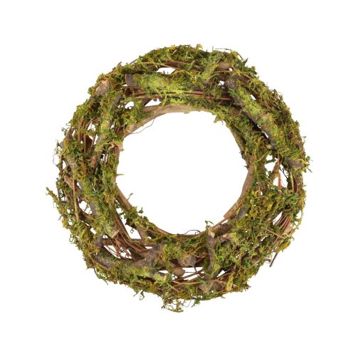 Floristik24 Krans naturlig krans trækrans grene mos glitter Ø28cm