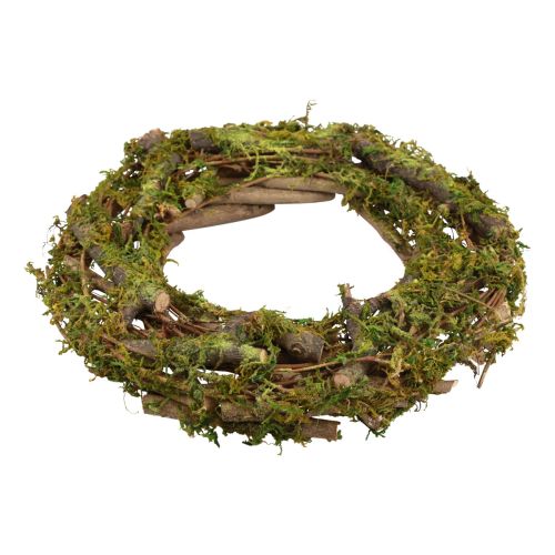Floristik24 Krans naturkrans trækrans grene mos glitter Ø40cm