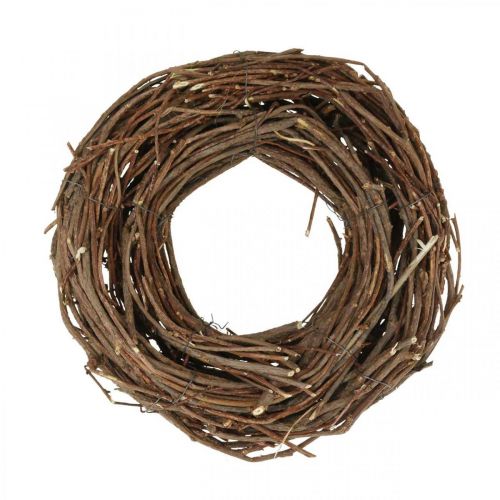 Deco Wreath Vine Ø25cm Brun Naturlig krans af kviste borddekoration