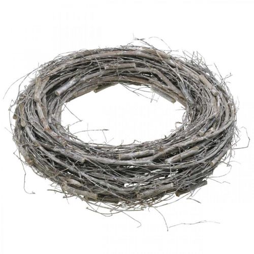 Floristik24 Deko krans hvid Ø40cm elm, vinranke forårsdekoration naturkrans