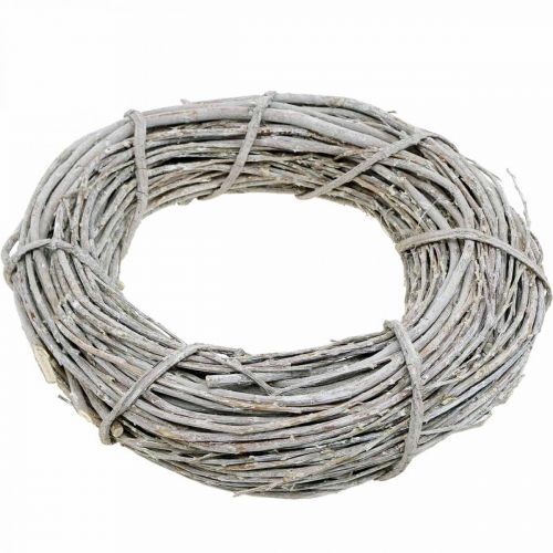 Floristik24 Deco krans hvidkalket Ø35cm Shabby Chic dørkrans borddekoration