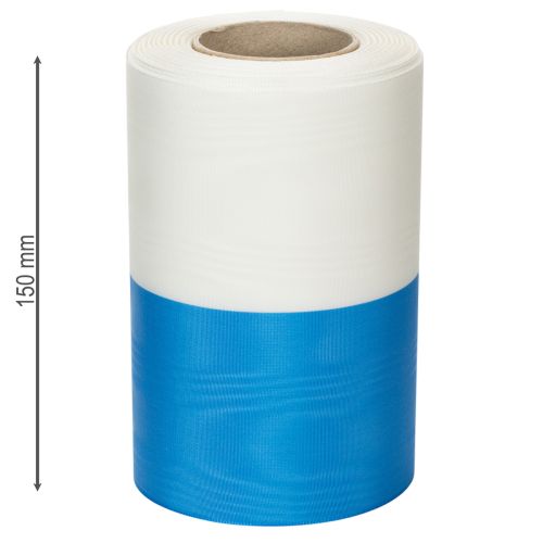 Artikel Moiré blå og hvide kransebånd, 150 mm