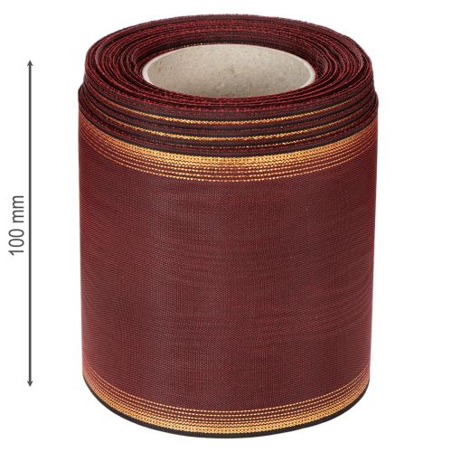 Artikel Bordeaux krans bånd 100 mm moiré taft bryllup dekoration