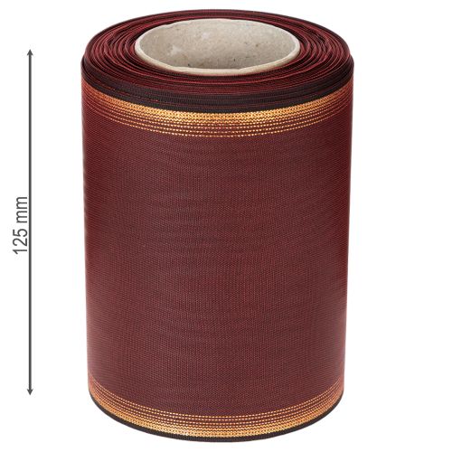 Kransbånd Bordeaux Moiré 125 mm dekorativt bånd | Floristik24.dk