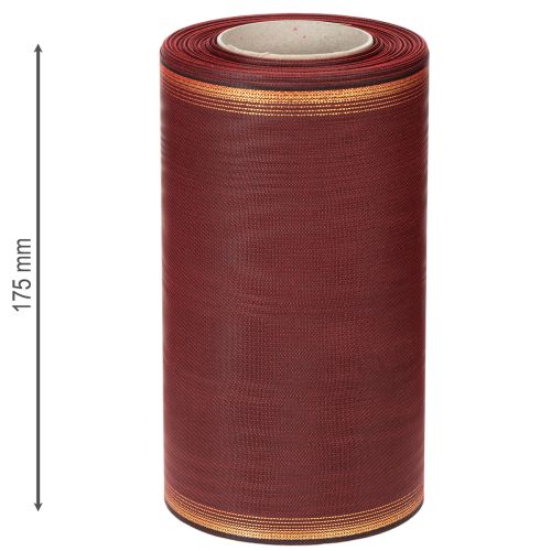 Artikel Bordeaux kransbånd med guldkant, 175 mm, dekorativt